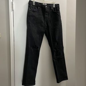 Free People Bren distressed boyfriend jeans in black